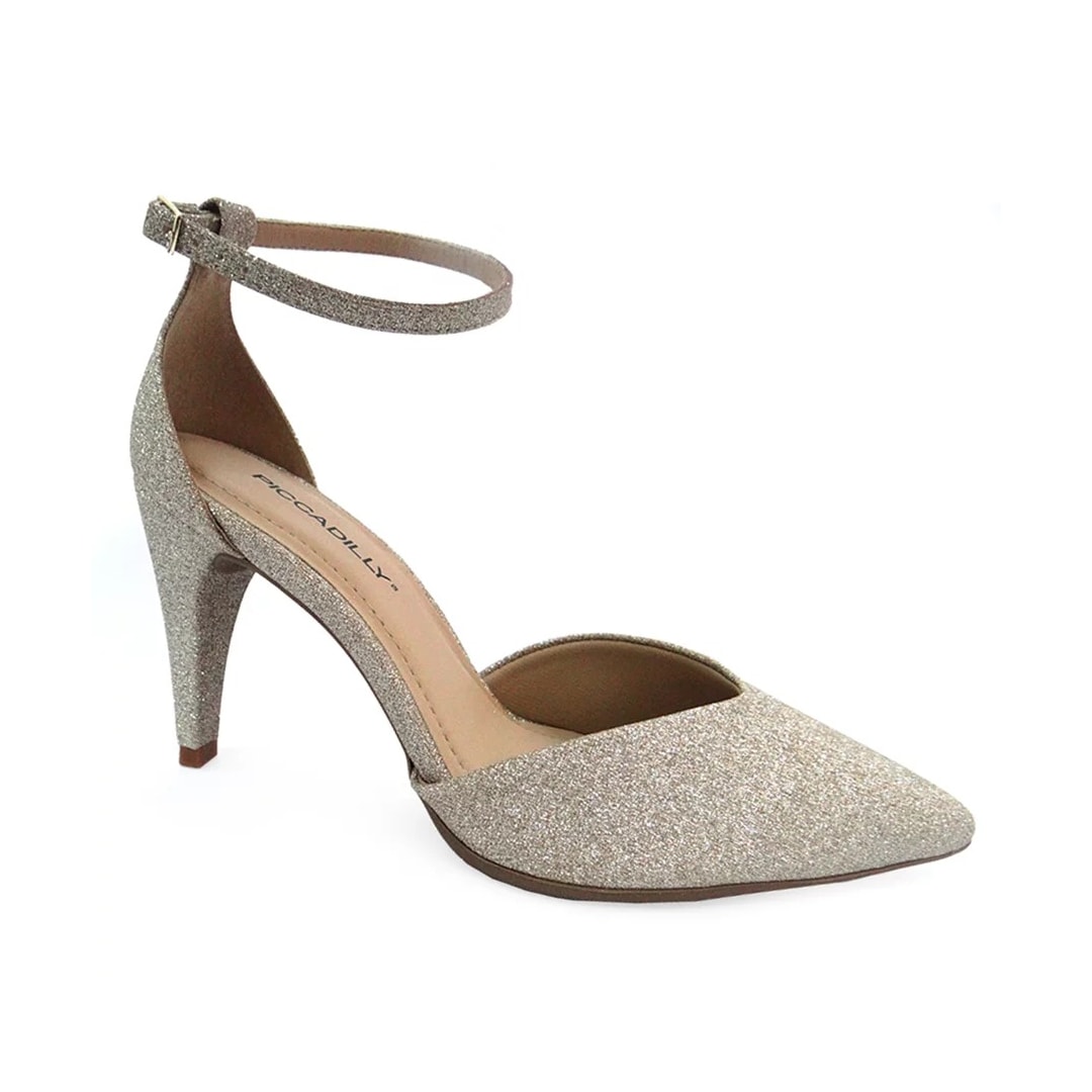 Sapato Piccadilly Scarpin Salto Alto 749040 Champagne Sapato Piccadilly Scarpin Salto Alto 749040 Champagne
