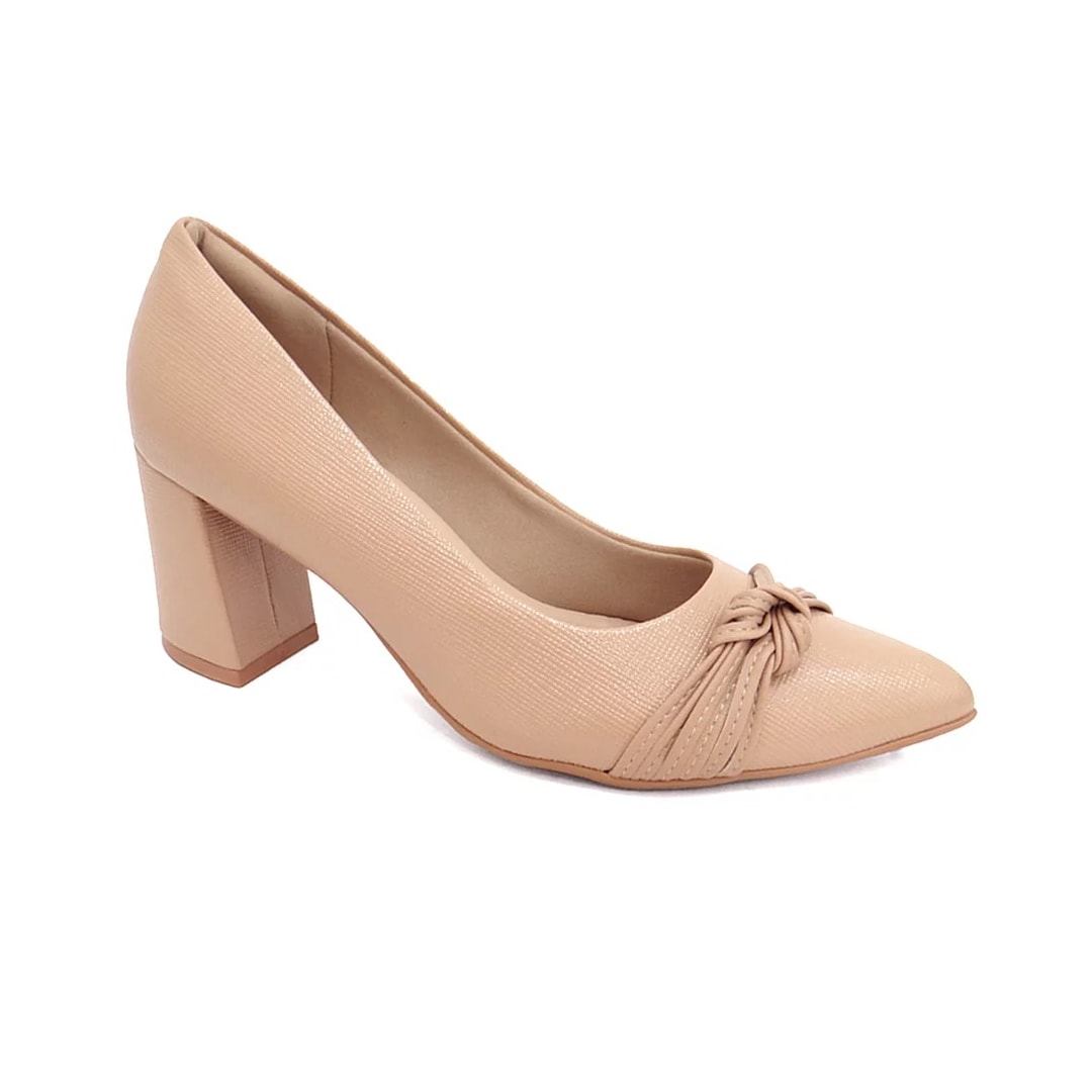 Sapato Piccadilly Scarpin Salto Bloco 745201 Nude Claro Sapato Piccadilly Scarpin Salto Bloco 745201 Nude Claro