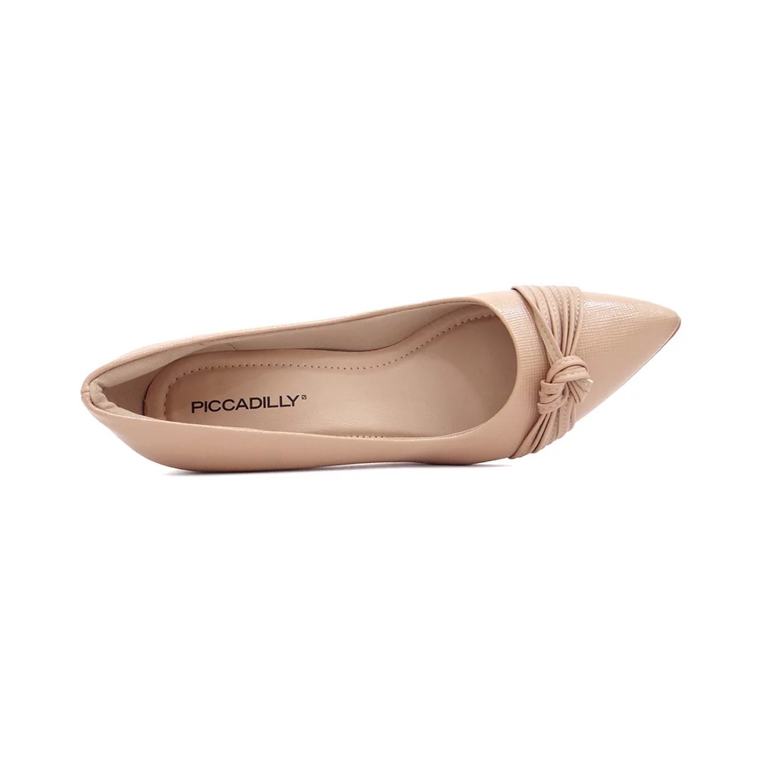Sapato Piccadilly Scarpin Salto Bloco 745201 Nude Claro