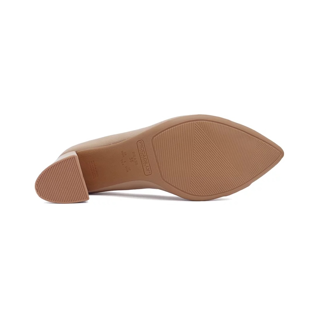 Sapato Piccadilly Scarpin Salto Bloco 745201 Nude Claro