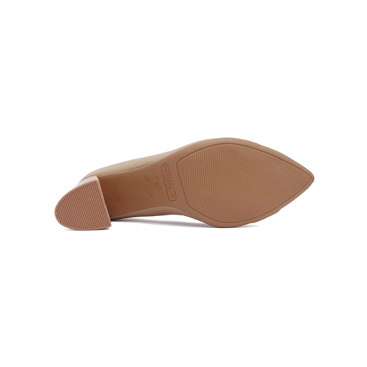 Sapato Piccadilly Scarpin Salto Bloco 745201 Nude Claro