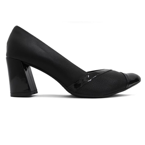 Sapato Piccadilly Scarpin Salto Bloco 745203 Preto