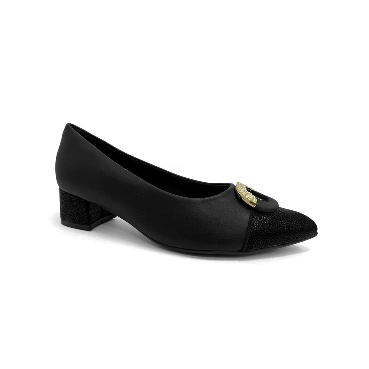 Sapato Piccadilly Scarpin Salto Bloco Médio 739101 Preto Sapato Piccadilly Scarpin Salto Bloco Médio 739101 Preto