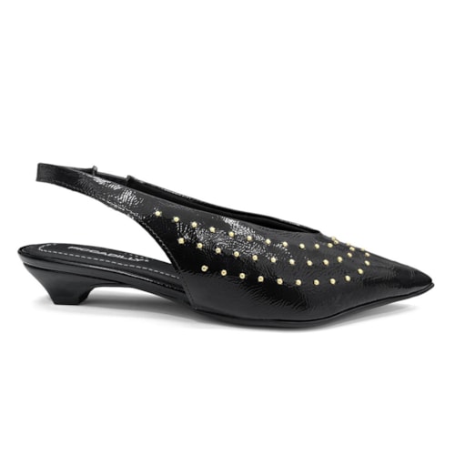 Detalhe - Sapato Piccadilly Slingback 280003 Preto