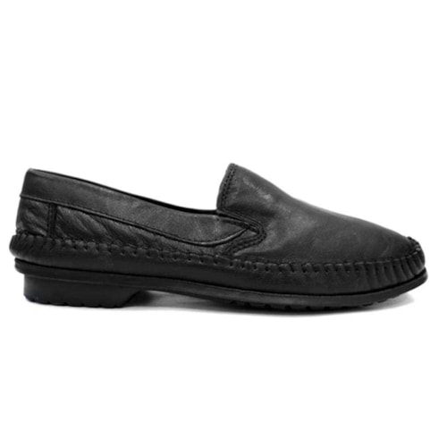 Detalhe - Sapato Styloflex Mocassim De Couro 710 Preto