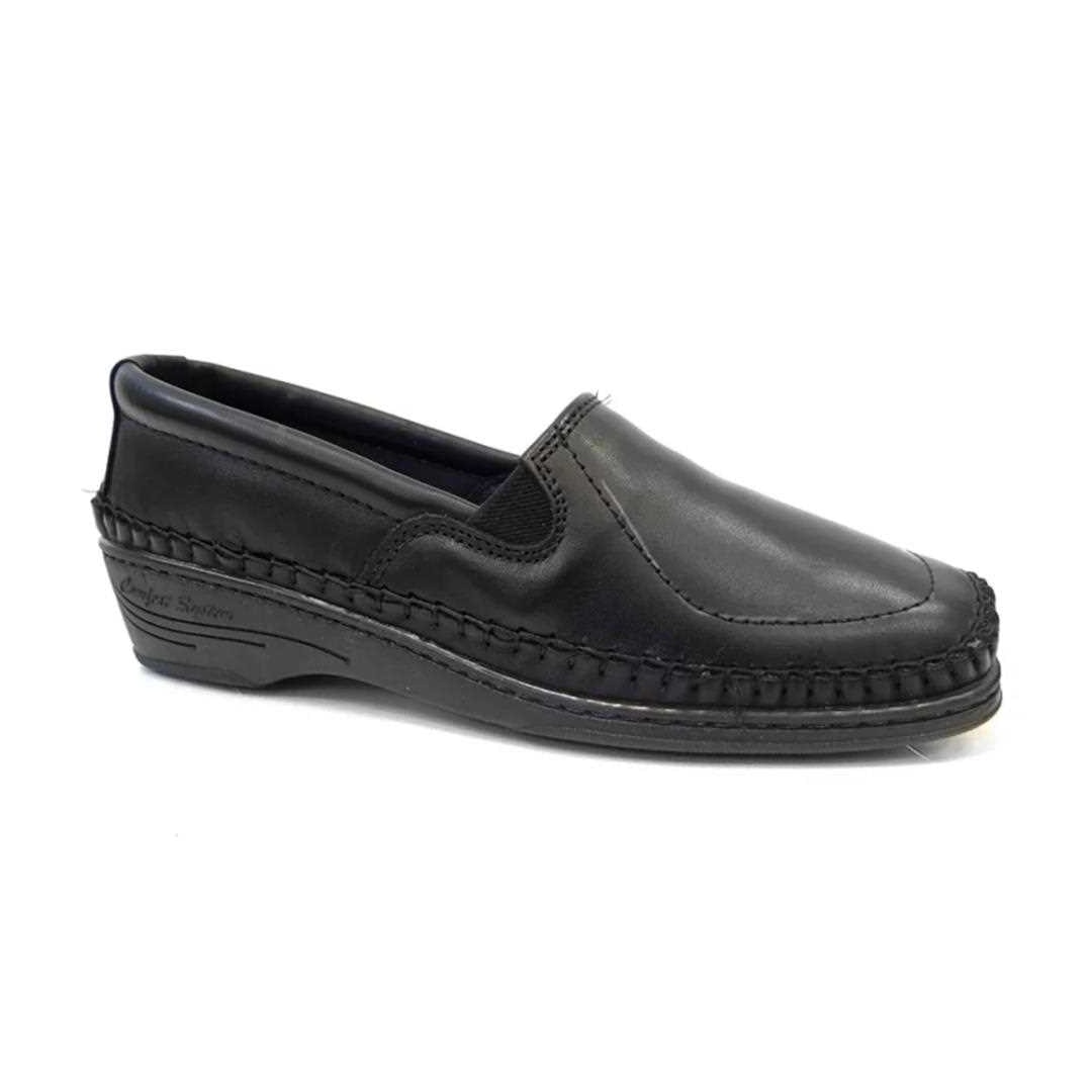 Sapato Styloflex Mocassim Feminino De Couro Conforto 021 Preto