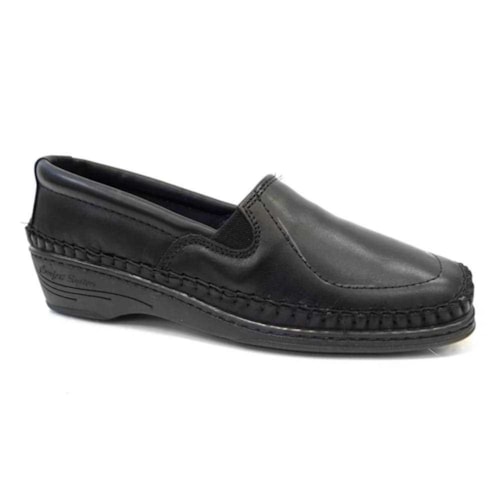 Sapato Styloflex Mocassim Feminino De Couro Conforto 021 Preto