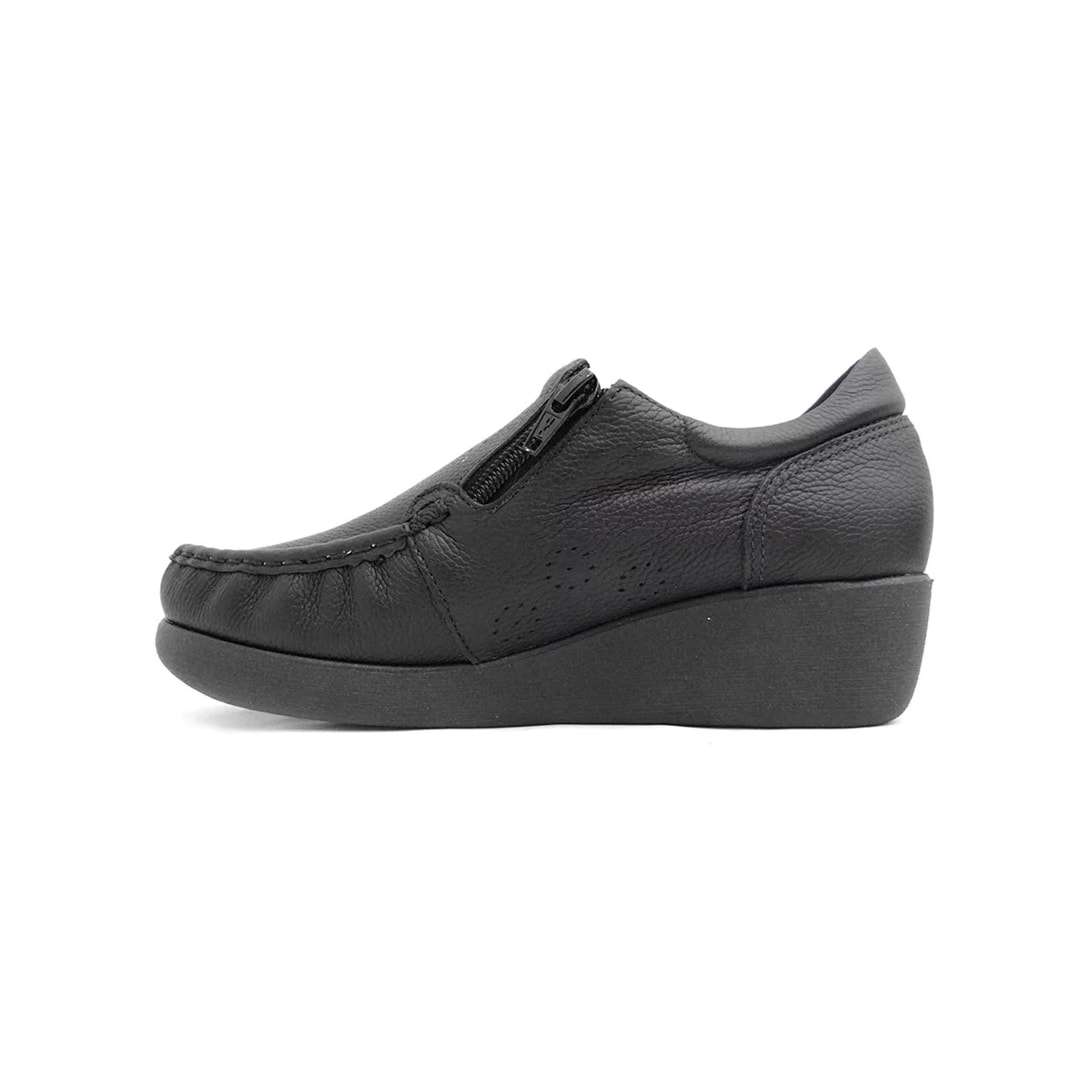 Sapato Usaflex Couro Anabela Conforto 5766pl Preto Sapato Usaflex Couro Anabela Conforto 5766pl Preto