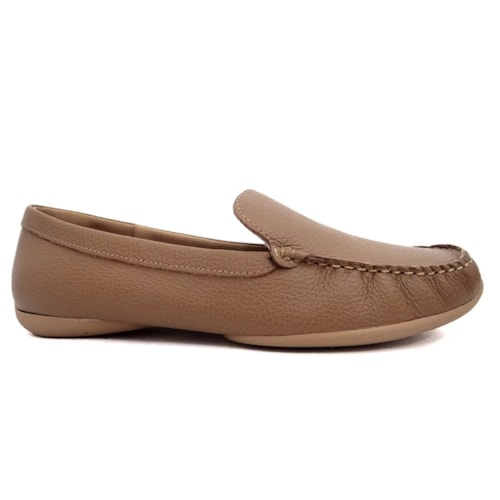 Sapato Usaflex Mocassim Feminino Couro Ad170 Camel