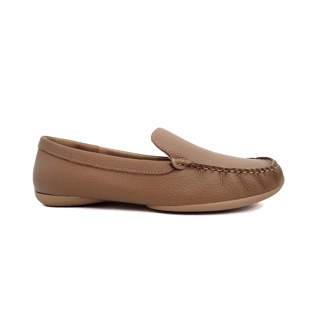 Sapato Usaflex Mocassim Feminino Couro Ad170 Camel