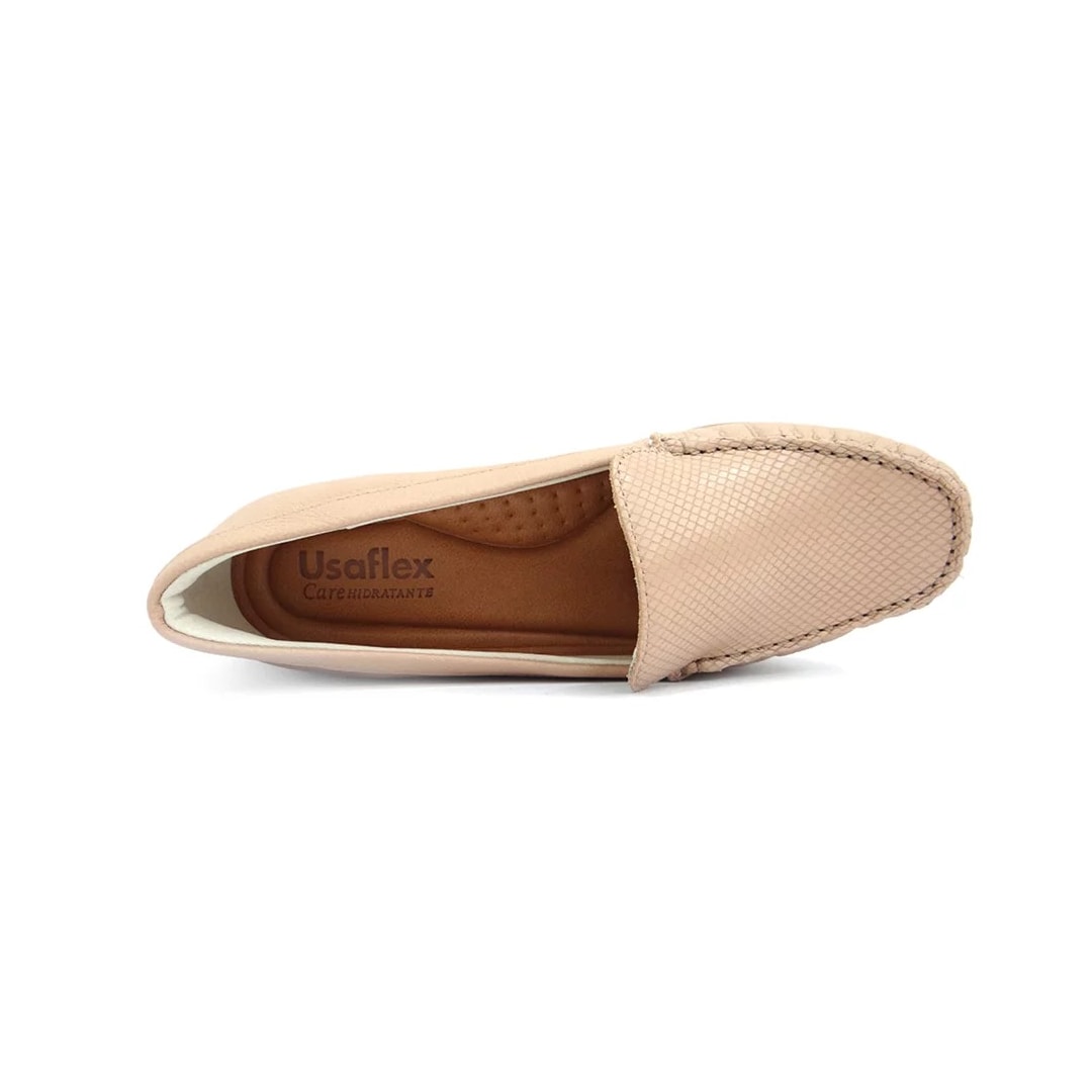 Sapato Usaflex Mocassim Feminino Couro Ad170 Quartzo Sapato Usaflex Mocassim Feminino Couro Ad170 Quartzo