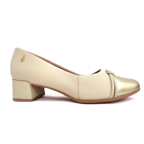 Detalhe - Sapato Usaflex Scarpin Couro Joanetes Aj0103 Prata Velha