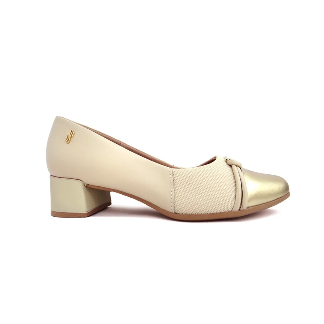 Sapato Usaflex Scarpin Couro Joanetes Aj0103 Prata Velha