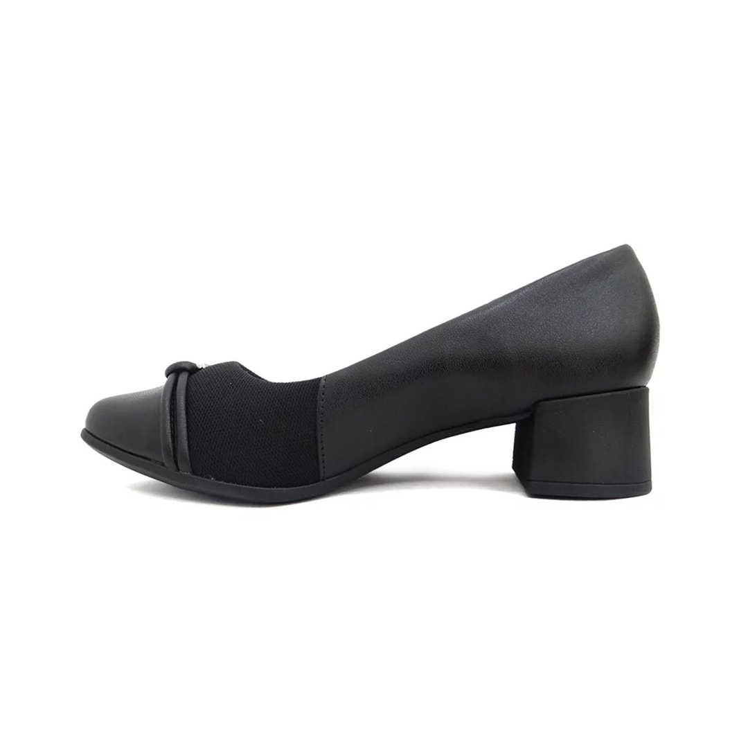 Sapato Usaflex Scarpin Couro Joanetes Aj0103 Preto