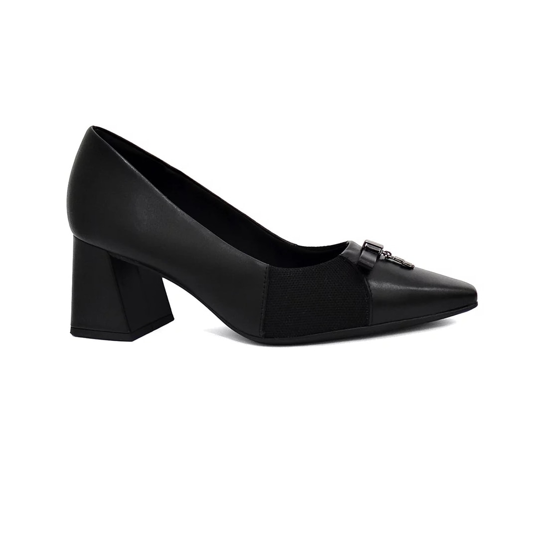 Sapato Usaflex Scarpin Salto Bloco Al2203 Preto