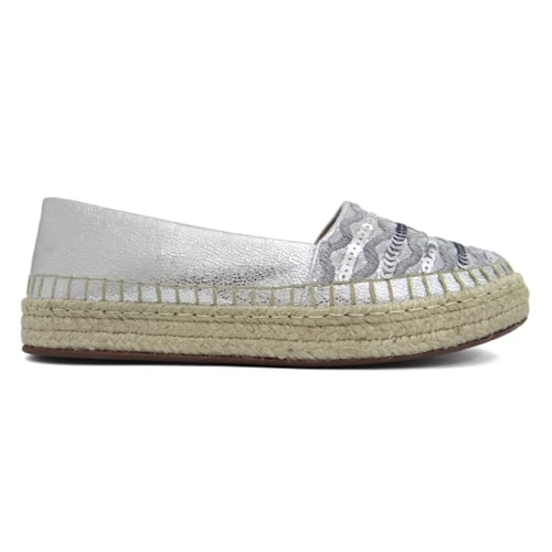 Detalhe - Sapato Valentina Espadrille 392373 Prata