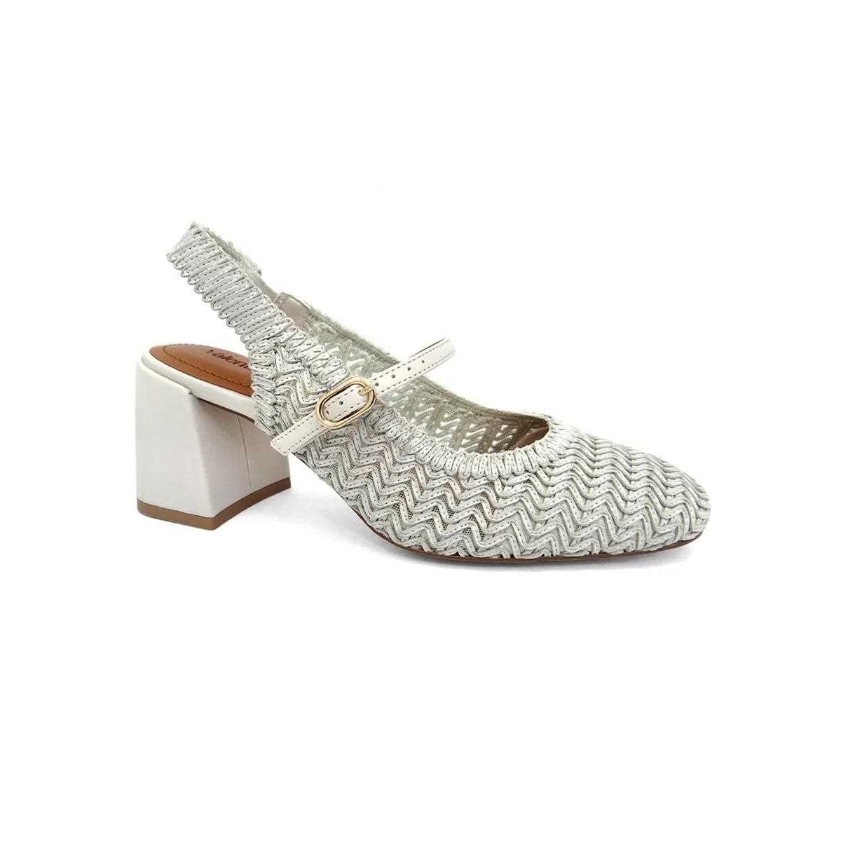 Sapato Valentina Salto Bloco 440005 Off White Sapato Valentina Salto Bloco 440005 Off White