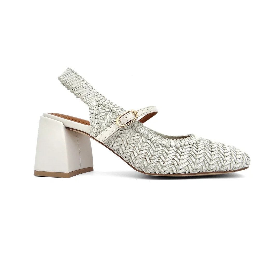 Sapato Valentina Salto Bloco 440005 Off White Sapato Valentina Salto Bloco 440005 Off White