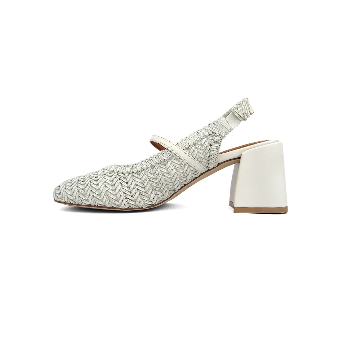 Sapato Valentina Salto Bloco 440005 Off White Sapato Valentina Salto Bloco 440005 Off White