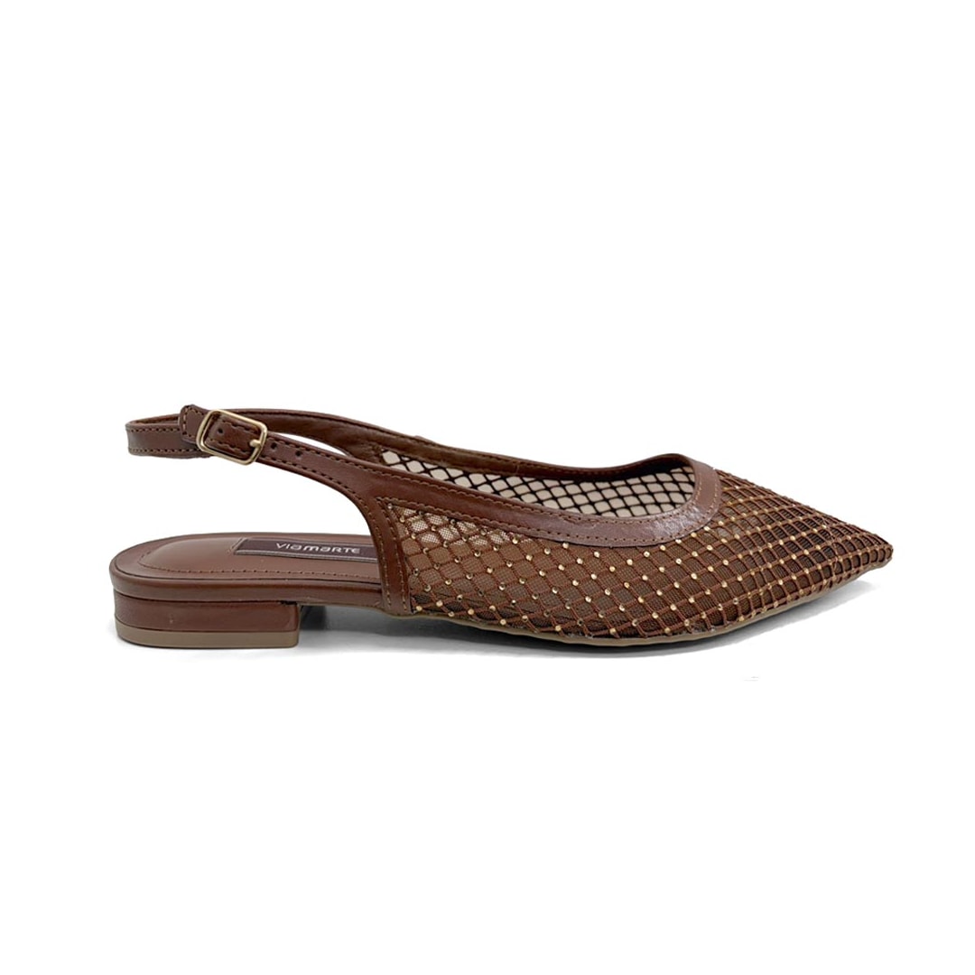 Sapato Via Marte Feminino Slingback 183-002-01 Tiramisu