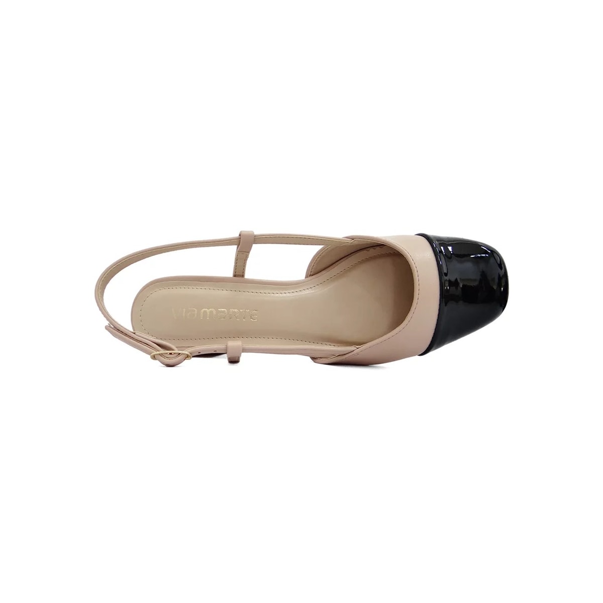 Sapato Via Marte Scarpin Slingback 070-003 Preto/Creme