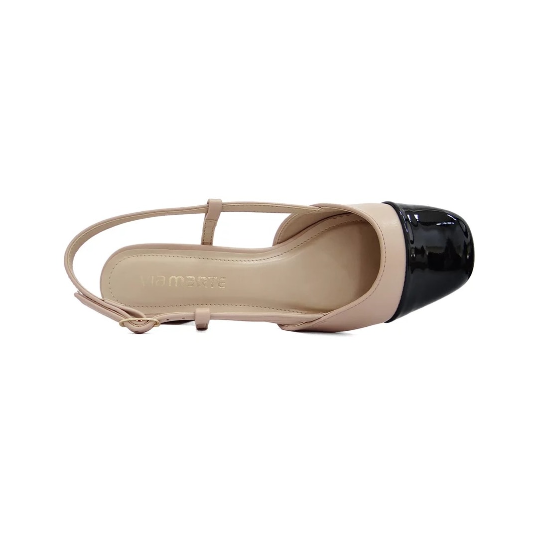 Sapato Via Marte Scarpin Slingback 070-003 Preto/Creme Sapato Via Marte Scarpin Slingback 070-003 Preto/Creme