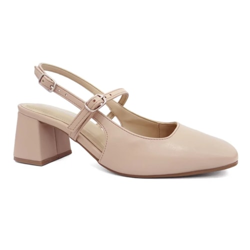 Sapato Via Marte Slingback Scarpin Feminino 050-006 Creme