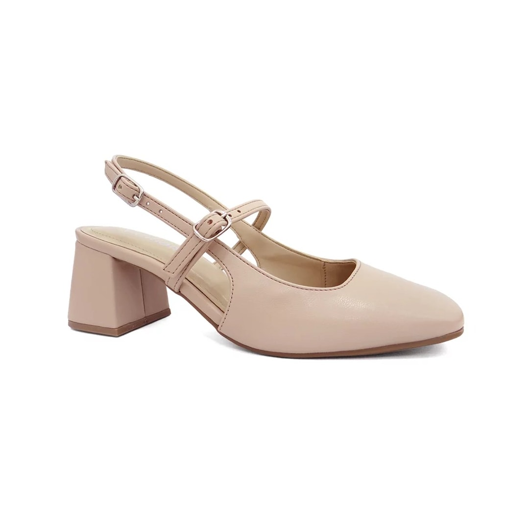 Sapato Via Marte Slingback Scarpin Feminino 050-006 Creme