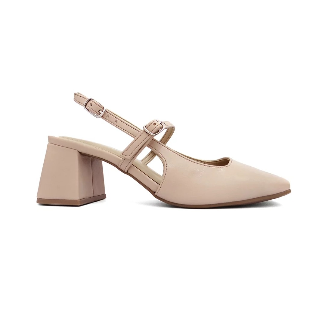 Sapato Via Marte Slingback Scarpin Feminino 050-006 Creme