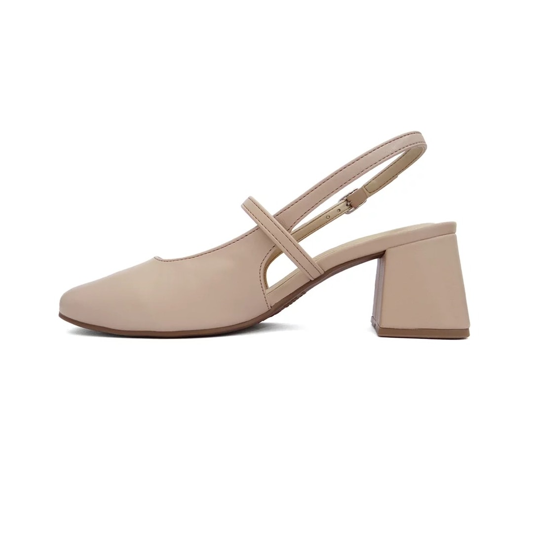 Sapato Via Marte Slingback Scarpin Feminino 050-006 Creme