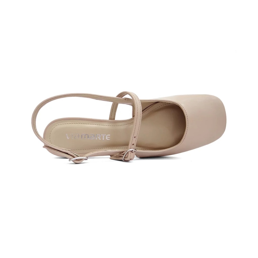 Sapato Via Marte Slingback Scarpin Feminino 050-006 Creme Sapato Via Marte Slingback Scarpin Feminino 050-006 Creme