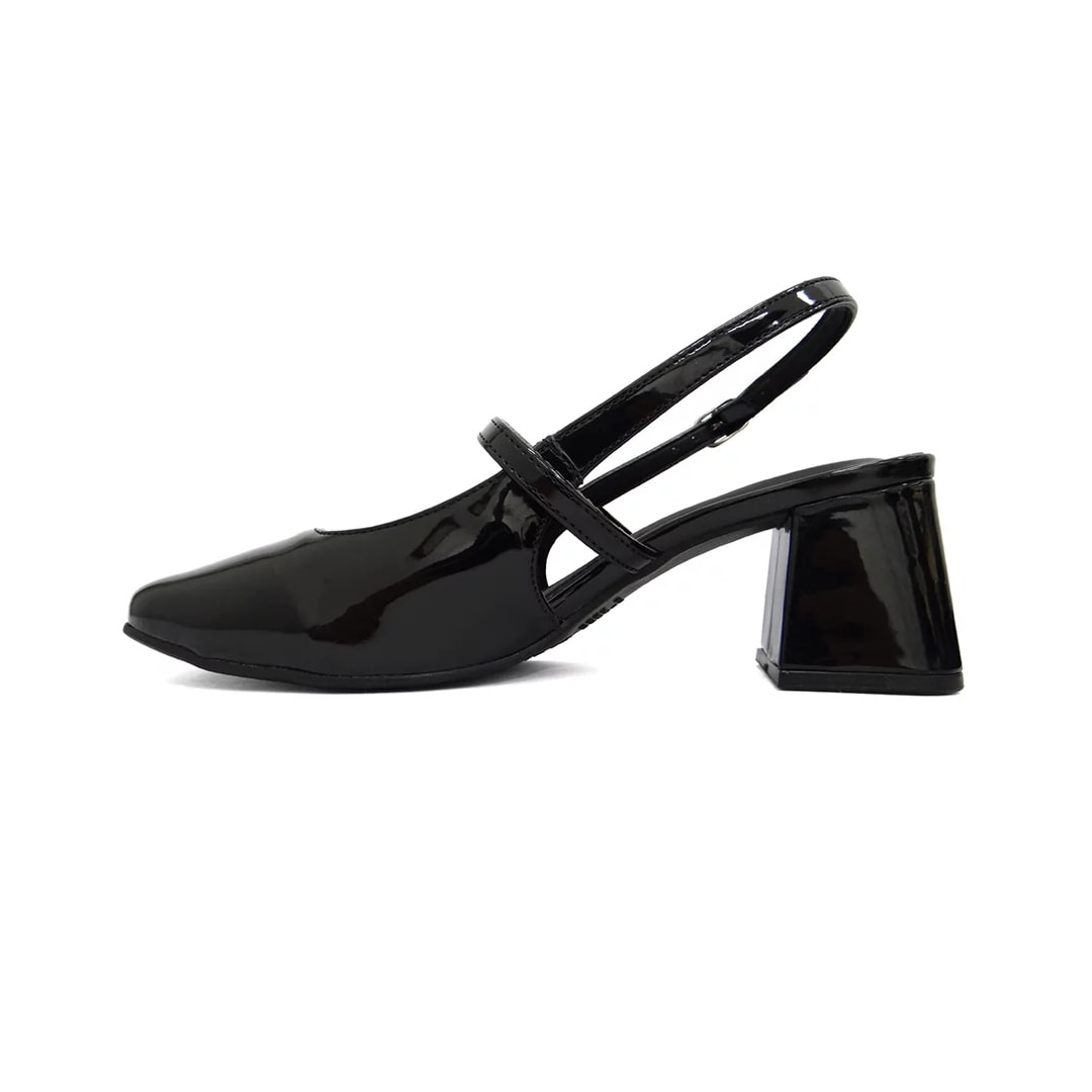 Sapato Via Marte Slingback Scarpin Feminino 050-006 Preto