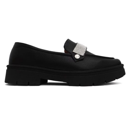 Detalhe - Sapato Vizzano Loafer Mocassim 1422.102 Preto