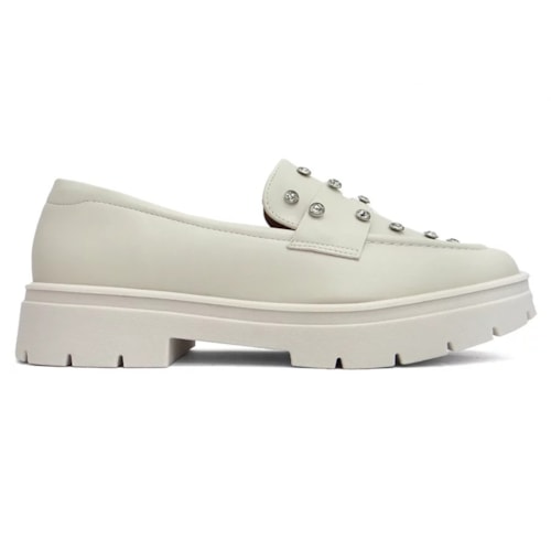 Detalhe - Sapato Vizzano Loafer Mocassim 1422.105 Branco Off