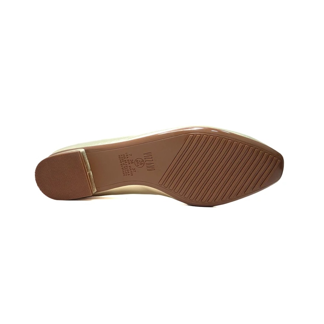 Sapato Vizzano Mocassim Bico Fino 1351.107 Dourado/Bege