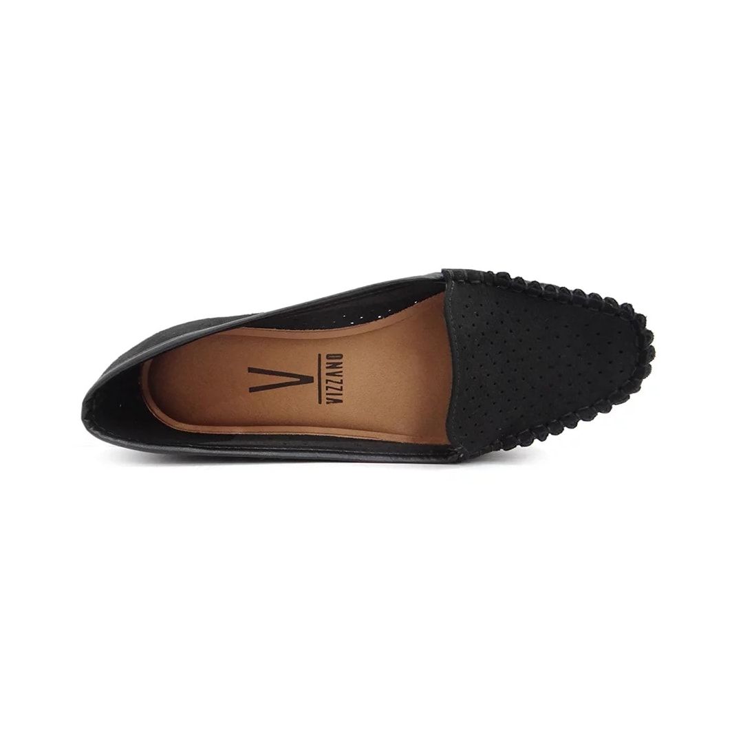 Sapato Vizzano Mocassim Camurça 1187.303 Preto