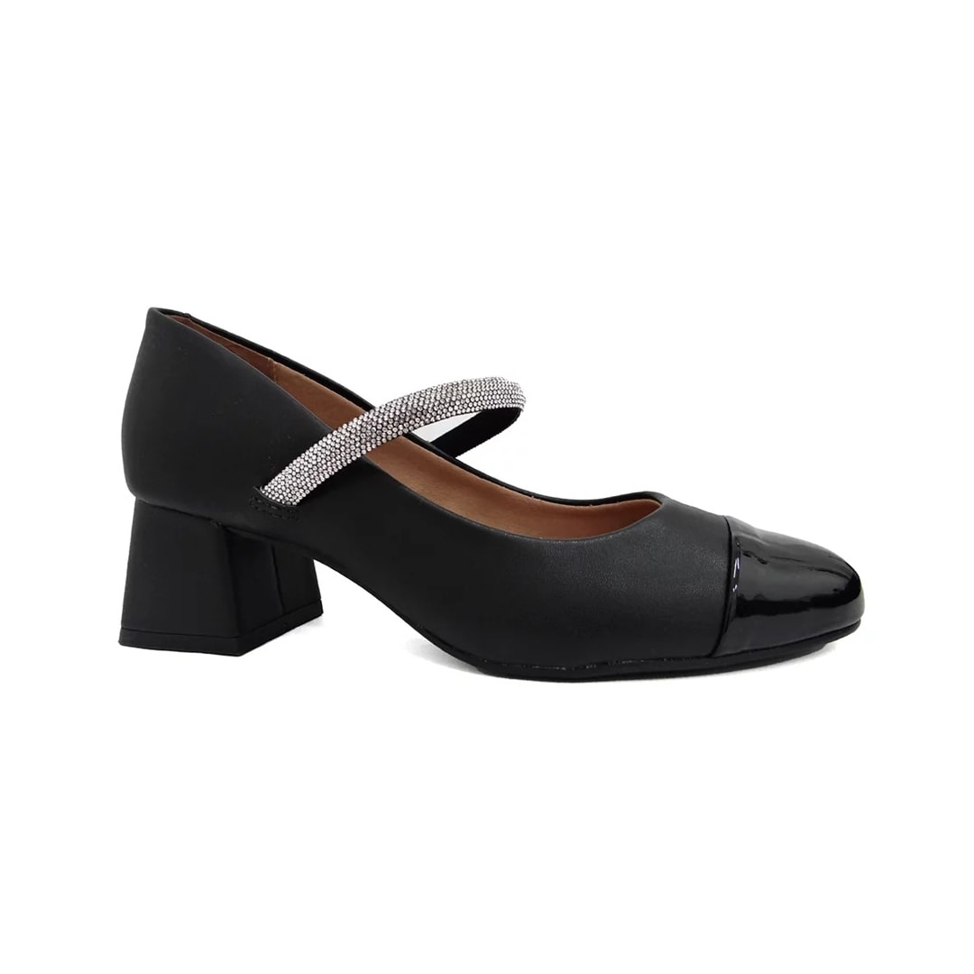 Sapato Vizzano Scarpin Salto Bloco1423.103 Preto Sapato Vizzano Scarpin Salto Bloco1423.103 Preto