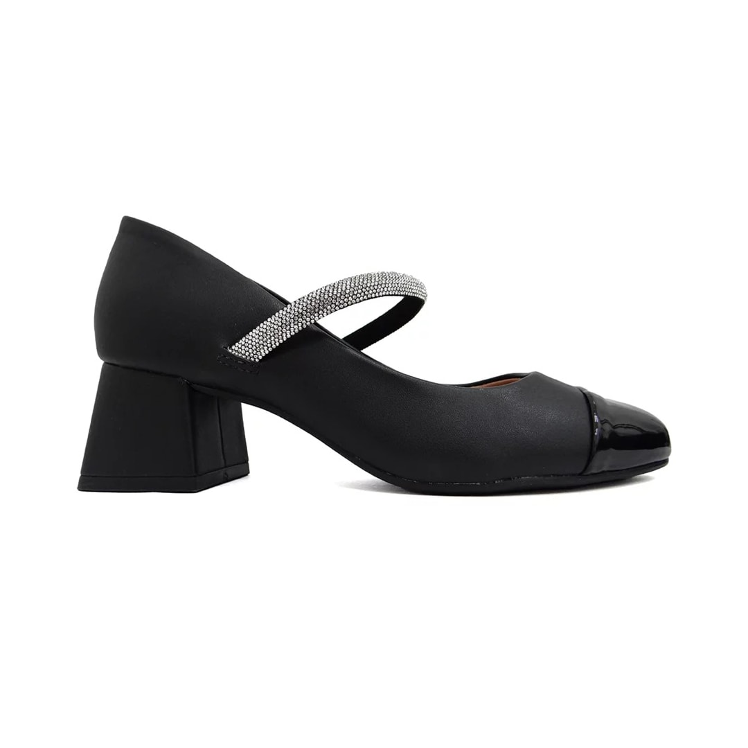Sapato Vizzano Scarpin Salto Bloco1423.103 Preto
