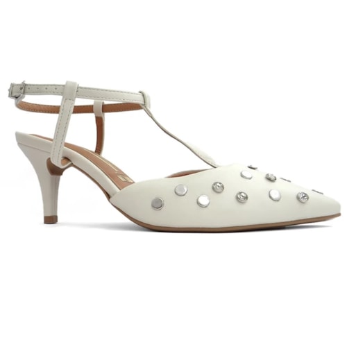 Sapato Vizzano Scarpin Slingback 1185.1121 Branco Off