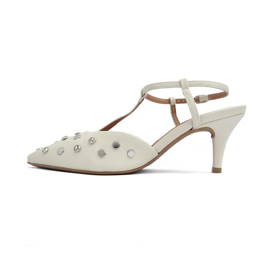 Sapato Vizzano Scarpin Slingback 1185.1121 Branco Off
