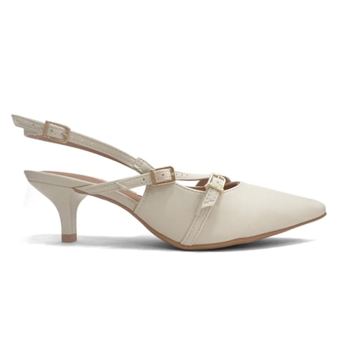 Detalhe - Sapato Vizzano Slingback 1122.885 Branco Off