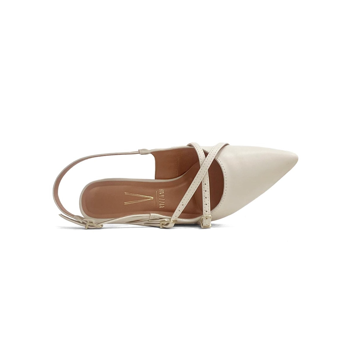Sapato Vizzano Slingback 1122.885 Branco Off Sapato Vizzano Slingback 1122.885 Branco Off