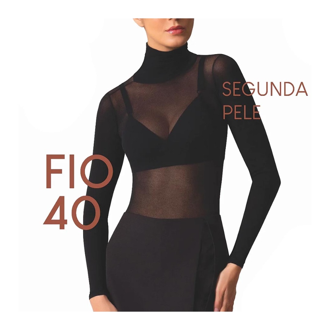 Segunda Pele Selene Gola Alta Fio 40 9900 Preto