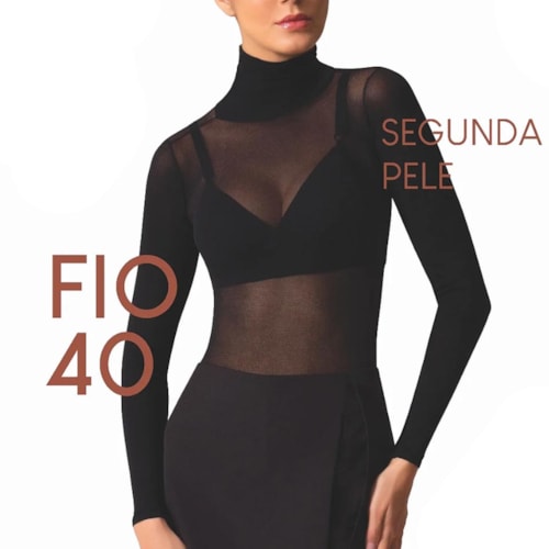 Segunda Pele Selene Gola Alta Fio 40 9900 Preto