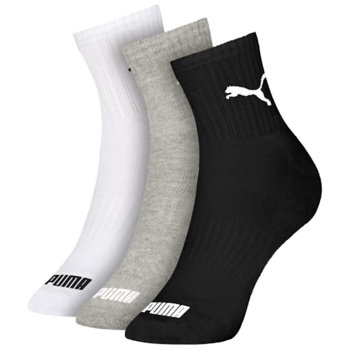 Detalhe - Selene Kit Meia Cano Medio 4530 Branco/Mescla/Preto