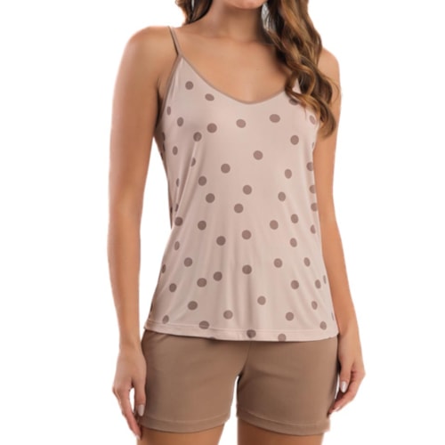 Shortdoll Podiun Feminino Verão Alças 275025 Poa