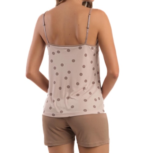 Detalhe - Shortdoll Podiun Feminino Verão Alças 275025 Poa