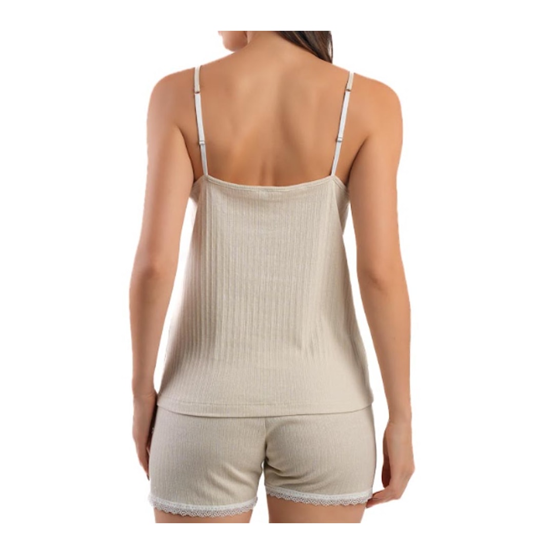 Shortdoll Podiun Feminino Verão Alças 275039 Bege Shortdoll Podiun Feminino Verão Alças 275039 Bege