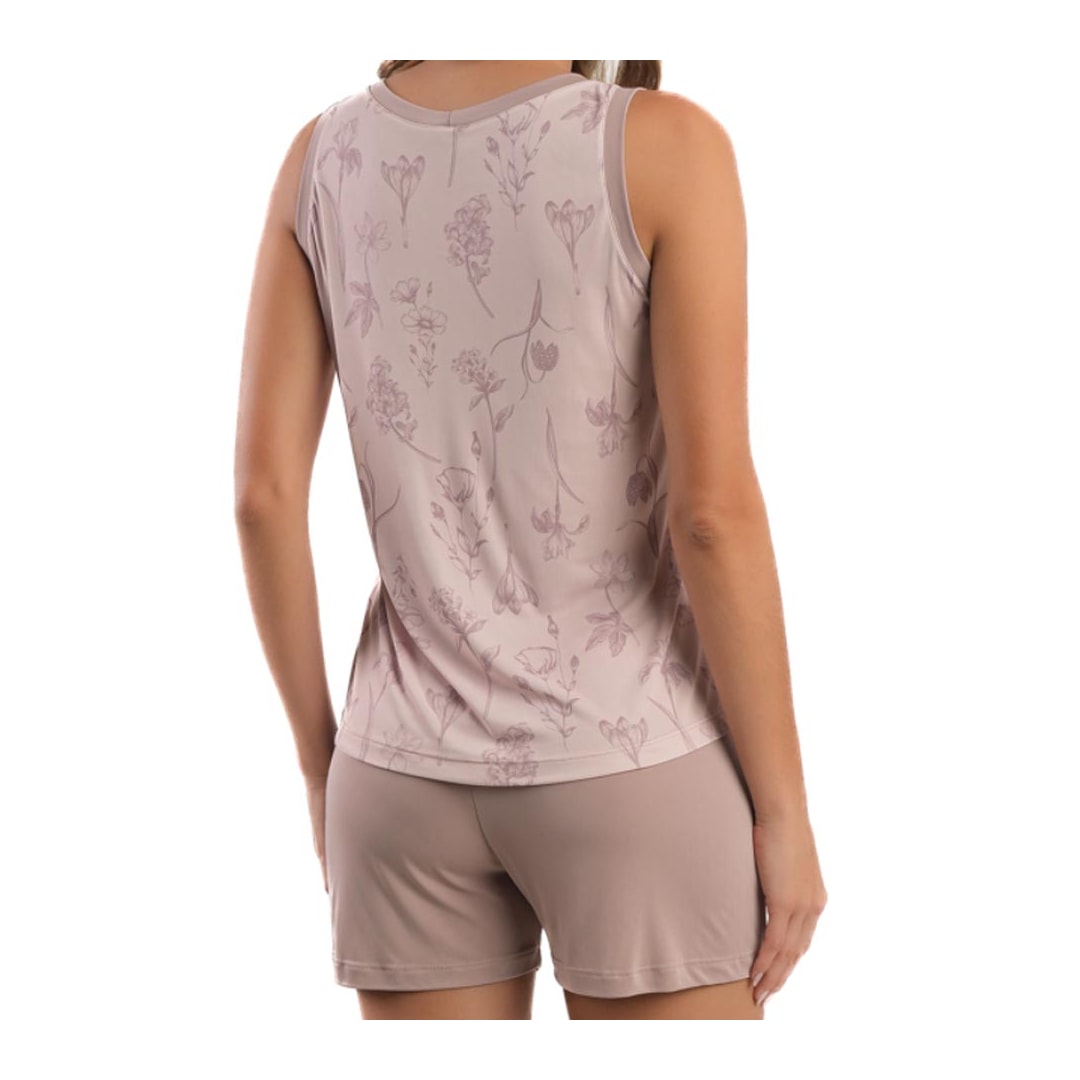 Shortdoll Podiun Feminino Verão Sem Manga 275016 Rose/Floral