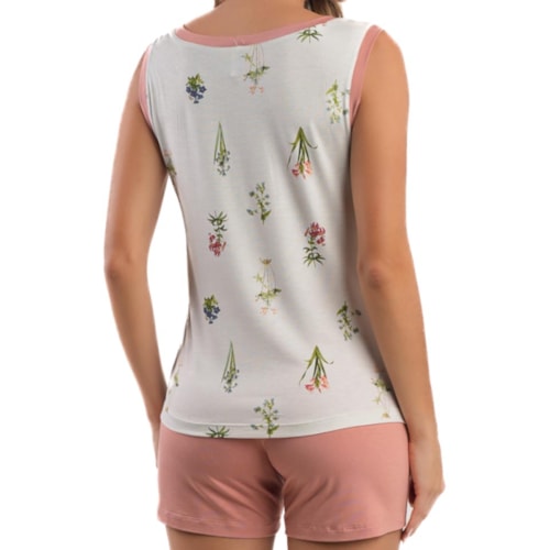 Detalhe - Shortdoll Podiun Feminino Verão Sem Manga 275052 Off White
